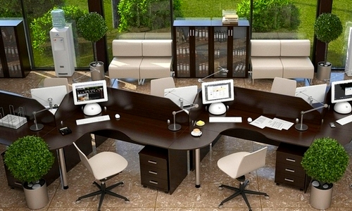 Популярный цвет «Венге» мебели для офиса серии «Лайт» фабрики «Эдем»